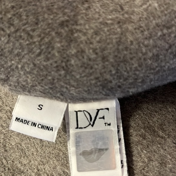 Diane von Furstenberg Jenna Reversible Wool Wrap Coat - Taupe/Oatmeal - Picture 6 of 8